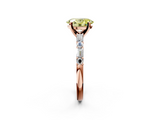 Rose gold Fancy Yellow Oval  Solitaire with Side Baguettes and Channel Set Band_79