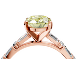 Rose gold Fancy Yellow Oval  Solitaire with Side Baguettes and Channel Set Band_81