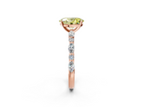 Rose gold Fancy Yellow Oval  Solitaire with Side Stones on a Pavé Band and Four-Prong Setting_25