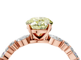 Rose gold Fancy Yellow Oval  Solitaire with Side Stones on a Pavé Band and Four-Prong Setting_27