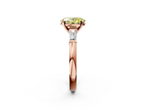 Rose gold Fancy Yellow Oval  Solitaire with Tapered Baguette Side Stones on a Classic Band with Four-Prong Setting_65