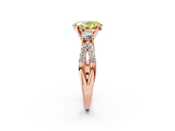Rose gold Fancy Yellow Oval  Three-Stone Diamond Ring with Pavé Split Shank and Four-Prong Setting_75