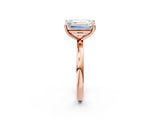 Rose gold Fancy Yellow Oval  and Emerald Cut Toi Moi Ring with Prong Setting_64