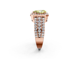 Rose gold Fancy Yellow Pear -Cut Halo Diamond Ring with Split Shank and Four-Prong Setting_92