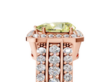 Rose gold Fancy Yellow Pear -Cut Halo Diamond Ring with Split Shank and Four-Prong Setting_95