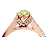 Rose gold Fancy Yellow Pear  Brilliant Cut Diamond Engagement Ring with Pavé Band and Four-Prong Setting_53