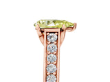 Rose gold Fancy Yellow Pear  Brilliant Cut Diamond Engagement Ring with Pavé Band and Four-Prong Setting_54