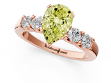 Rose gold Fancy Yellow Pear  Brilliant Cut Diamond Five-Stone Prong Set Engagement Ring with Channel Band_4
