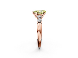 Rose gold Fancy Yellow Pear  Brilliant Cut Diamond Five-Stone Prong Set Engagement Ring with Channel Band_5