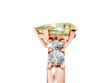 Rose gold Fancy Yellow Pear  Brilliant Cut Diamond Five-Stone Prong Set Engagement Ring with Channel Band_8