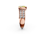 Rose gold Fancy Yellow Pear  Brilliant Diamond Channel Set Wide Band Ring with Bezel Setting_57