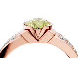 Rose gold Fancy Yellow Pear  Brilliant Diamond Channel Set Wide Band Ring with Bezel Setting_59