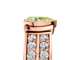 Rose gold Fancy Yellow Pear  Brilliant Diamond Channel Set Wide Band Ring with Bezel Setting_60