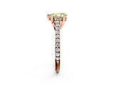 Rose gold Fancy Yellow Pear  Brilliant Diamond Solitaire with Pavé Band and Four-Prong Setting 2