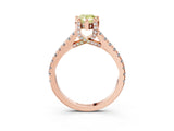 Rose gold Fancy Yellow Pear  Brilliant Diamond Solitaire with Pavé Band and Four-Prong Setting 3