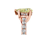 Rose gold Fancy Yellow Pear  Brilliant Diamond Solitaire with Pavé Band and Four-Prong Setting 5