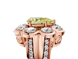 Rose gold Fancy Yellow Pear  Brilliant Flower Halo Diamond Split Shank Ring_26