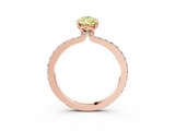 Rose gold Fancy Yellow Pear  Brilliant Pavé Band Solitaire with Four-Prong Setting_61