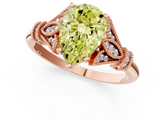 Rose gold Fancy Yellow Pear  Brilliant Solitaire with Pave Band and Four-Prong Setting_21