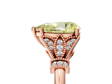 Rose gold Fancy Yellow Pear  Brilliant Solitaire with Pave Band and Four-Prong Setting_25