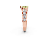 Rose gold Fancy Yellow Pear  Brilliant Solitaire with Side Stones on a Pave Band and Four-Prong Setting_26