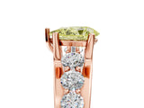 Rose gold Fancy Yellow Pear  Brilliant Solitaire with Side Stones on a Pave Band and Four-Prong Setting_29