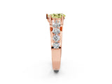 Rose gold Fancy Yellow Pear  Brilliant Solitaire with Side Stones on a Pave Band and Four-Prong Setting_50