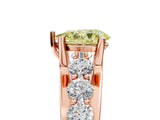 Rose gold Fancy Yellow Pear  Brilliant Solitaire with Side Stones on a Pave Band and Four-Prong Setting_53