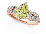 Rose gold Fancy Yellow Pear  Cluster Diamond Engagement Ring with Pavé Band and Four-Prong Setting_50