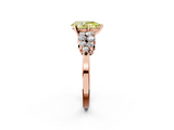 Rose gold Fancy Yellow Pear  Cluster Diamond Engagement Ring with Pavé Band and Four-Prong Setting_51