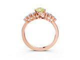 Rose gold Fancy Yellow Pear  Cluster Diamond Engagement Ring with Pavé Band and Four-Prong Setting_52
