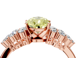 Rose gold Fancy Yellow Pear  Cluster Diamond Engagement Ring with Pavé Band and Four-Prong Setting_53