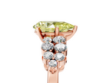 Rose gold Fancy Yellow Pear  Cluster Diamond Engagement Ring with Pavé Band and Four-Prong Setting_54