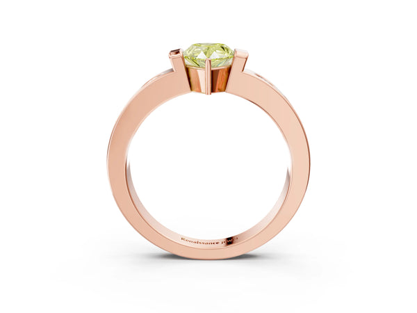Rose Gold Pear-Shaped Tension Style Engagement Ring Setting for Fancy Yellow Center
