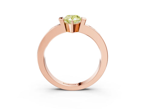 Rose gold Fancy Yellow Pear Cut Brilliant Channel-Set Diamond Ring with Bezel Prong Setting_3