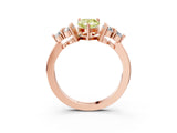 Rose gold Fancy Yellow Pear Cut Brilliant Diamond Cluster Accent Solitaire Ring with Prong Setting_3