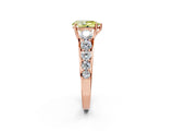 Rose gold Fancy Yellow Pear Cut Brilliant Diamond Pavé Band with Six-Prong Setting_2