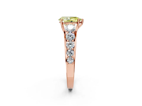 Rose gold Fancy Yellow Pear Cut Brilliant Diamond Pavé Band with Six-Prong Setting_2