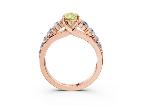 Rose gold Fancy Yellow Pear Cut Brilliant Diamond Pavé Band with Six-Prong Setting_3