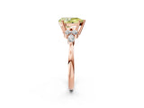 Rose gold Fancy Yellow Pear Cut Brilliant Diamond Solitaire Ring with Pear Side Stones and Four-Prong Setting_5