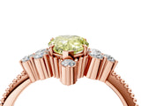 Rose gold Fancy Yellow Pear Cut Brilliant Diamond with Cluster Setting on a Beaded Band and Four-Prong Setting_4