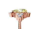 Rose gold Fancy Yellow Pear Cut Brilliant Diamond with Cluster Setting on a Beaded Band and Four-Prong Setting_5