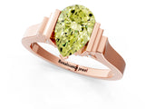 Rose gold Fancy Yellow Pear Cut Brilliant Solitaire Diamond Ring with Channel Set Band and Bar Prong Setting_1