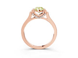 Rose gold Fancy Yellow Pear Cut Brilliant Solitaire Diamond Ring with Channel Set Band and Bar Prong Setting_3
