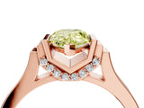 Rose gold Fancy Yellow Pear Cut Brilliant Solitaire Diamond Ring with Channel Set Band and Bar Prong Setting_4