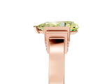 Rose gold Fancy Yellow Pear Cut Brilliant Solitaire Diamond Ring with Channel Set Band and Bar Prong Setting_5