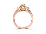 Rose gold Fancy Yellow Pear Cut Brilliant Three-Stone Diamond Ring with Pavé Band and Four-Prong Setting_6