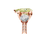 Rose gold Fancy Yellow Pear Cut Brilliant Three-Stone Diamond Ring with Pavé Band and Four-Prong Setting_8