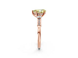 Rose gold Fancy Yellow Pear Cut Brilliant Three-Stone Pave Band with Four-Prong Setting_2