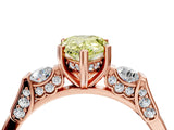 Rose gold Fancy Yellow Pear Cut Brilliant Three-Stone Pave Band with Four-Prong Setting_4